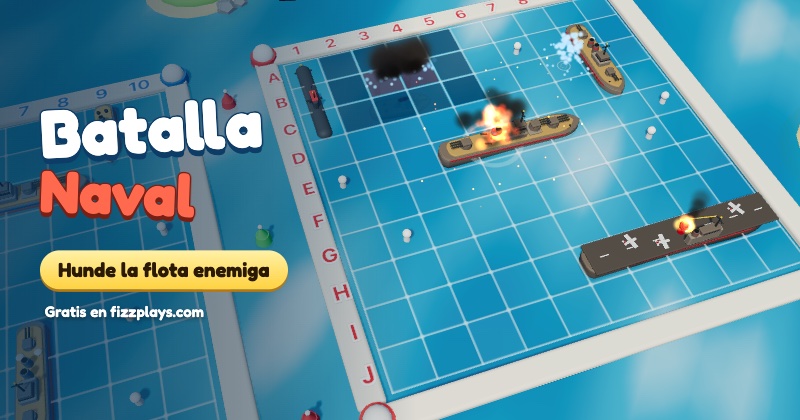 Batalla Naval: dos tableros de mar con barcos de guerra de juguete en 3D
