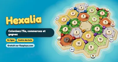 Hexalia : île d’hexagones en 3D avec forêts, champs, montagnes, colonies et routes colorées