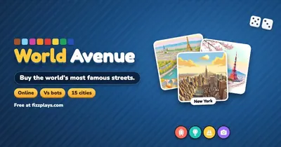 World Avenue: Madrid board with the Puerta de Alcalá in the center, dice and cards