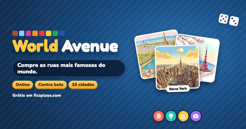 World Avenue: tabuleiro de Madri com a Puerta de Alcalá no centro, dados e cartas